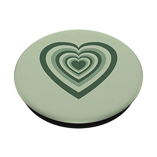 Sage Green Coffee Love Heart Latte Pattern Coffee Lovers PopSockets PopGrip: Swappable Grip for Phones & Tablets