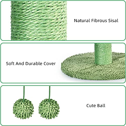 BOLUO Cat Scratching Post for Large Cats Tree Catcus Tall Cat Scratcher Posts Toy Cute Kitten Kitty Sisal Rope Scratch with Teaser Ball Outdoor 31 Inch