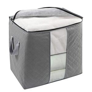 Closet Organizers and Storage Bins Storage Bag Closet Organizer Storage Cubes Clothes Storage Containers with Reinforced Handle for Comforters, Blankets, Bedding, 3 PC Pack