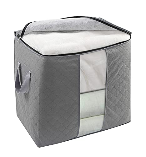 Closet Organizers and Storage Bins Storage Bag Closet Organizer Storage Cubes Clothes Storage Containers with Reinforced Handle for Comforters, Blankets, Bedding, 3 PC Pack