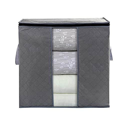 Closet Organizers and Storage Bins Storage Bag Closet Organizer Storage Cubes Clothes Storage Containers with Reinforced Handle for Comforters, Blankets, Bedding, 3 PC Pack