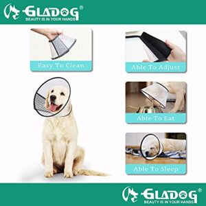 GLADOG Soft Dog Cone Collar, 3 PCS (XL is Only 1 PCS) Flexible Plastic Cone for Dogs After Surgery, Dog Recovery Collar, Adjustable E-Collar for Large/Medium/Small Dogs Cat, Comfy Elizabethan Collar