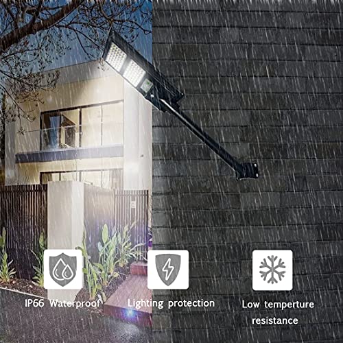 GLW 200W Solar Street Light with Motion Sensor Outdoor Lights 8000LM Dusk to Dawn Solar Flood Lights IP66 Waterproof LED Security Light for Garage,Yard,Parking Lot,Basketball Court and More(2 Pack)