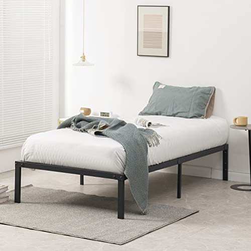 zizin Bed Frame Platform Base 14 Inch with Storage/Heavy Duty Metal Beds Frames/Easy Assembly/Noise-Free/No Box Spring Needed (Twin)