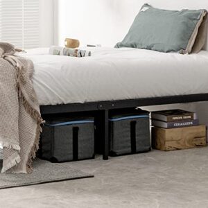 zizin Bed Frame Platform Base 14 Inch with Storage/Heavy Duty Metal Beds Frames/Easy Assembly/Noise-Free/No Box Spring Needed (Twin)