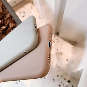 Ownest Compatible for iPhone X Case,iPhone Xs Case for Soft Liquid Silicone Gold Heart Pattern Slim Protective Shockproof Case for Women Girls for iPhone X/XS Case-Brown