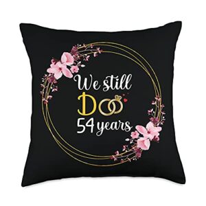 couple 54th anniversary gifts co. we still do 54 years married couple 54th wedding anniversary throw pillow, 18x18, multicolor
