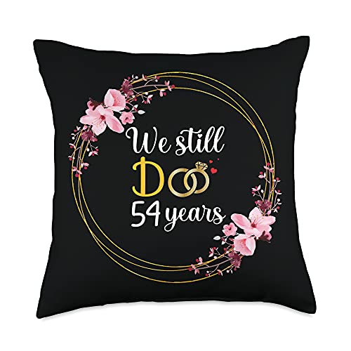 Couple 54th Anniversary Gifts Co. We Still DO 54 Years Married Couple 54th Wedding Anniversary Throw Pillow, 18x18, Multicolor