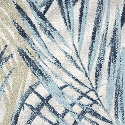 Tommy Bahama Malibu Palm Springs Coastal Indoor/Outdoor Area Rug, Ivory/Aqua Blue, 5'3"x7'3"