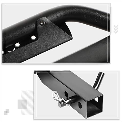 Aluminum Oval Towing Hitch Step Bar Fits 2 Inches Receiver Truck Bed | 36.5" Wide X 3.75" OD (Black)