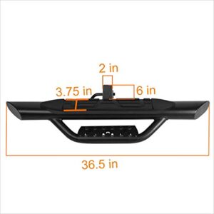 Aluminum Oval Towing Hitch Step Bar Fits 2 Inches Receiver Truck Bed | 36.5" Wide X 3.75" OD (Black)