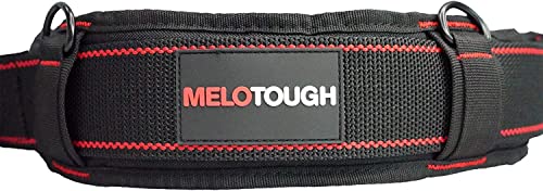 MELOTOUGH Padded Tool Belt with D ring for men construction Strong Durable Double Metal Roller Buckle,adjustable waist 28'-49 'thick confortable foam padding (XL)