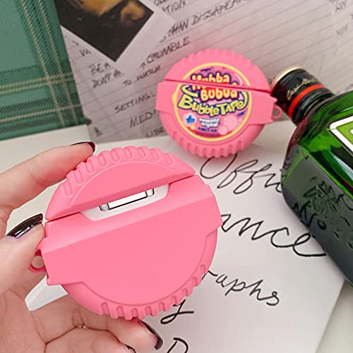 Bubble Gum AirPods case, 3D Fashion, Cute and Interesting Candy Skin, Soft Silicone Wireless Earphone case, Suitable for Airpods case 1&2, with Keychain (bubbetap)