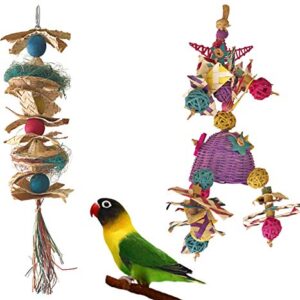 Fetch-It Pets 2 Pack Bird/Parrot Shazam & Hat Hat Hooray Foraging Toys Suitable for Small Parakeets, Cockatiel, Conures, Finches, Budgie, Macaws, Parrots, Love Birds