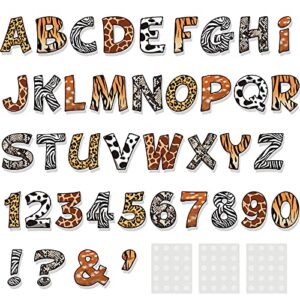 animal prints letters cutout animal letter and number accents animal texture letters wall decors with 60 glue point dots for kids nursery school classroom (40 sheets)