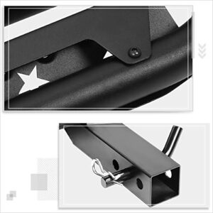 Universal 36.5" W X 3.75" OD Black Aluminum Rear Drop Hitch Step Bar Bumper Guard Fits 2" Receiver Trailer Pickup Truck