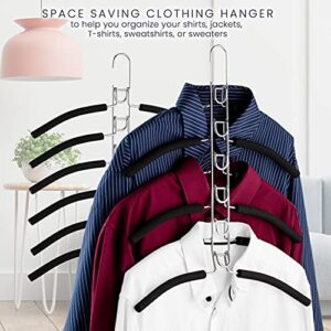 Generic, Space Saving Detachable Hangers, Multi-Layer Clothes & Pants Hangers, 6 in 1 Detachable Clothes Hanger & 5 Layers Swing Arm Pants Hangers, Set 2 Pack - YToTh