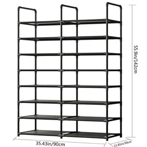 SUOERNUO Shoe Rack Storage Organizer 8 Tier Metal Tall Free Standing Shelf for Closet Entryway Bedroom,Black
