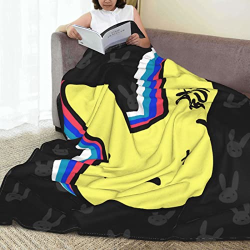 Iosbdnsm Bad Cute Bunny Throw Blanket Living Room Car Bedroom Warm Blankets Air Conditioning Blanket Fans Gifts 80"x60"