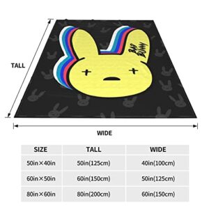 Iosbdnsm Bad Cute Bunny Throw Blanket Living Room Car Bedroom Warm Blankets Air Conditioning Blanket Fans Gifts 80"x60"