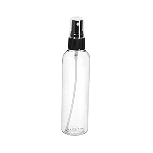 4 oz Clear Plastic PET Cosmo Round Bottles w/ Fine Mist Top