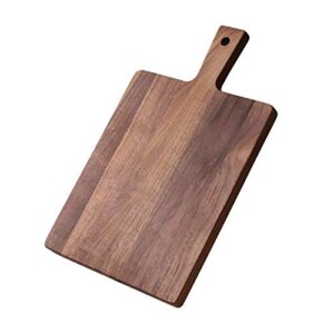 vandroop walnut cutting board with handle, hanging wood cutting board/butcher board/cheese bread board/cooked food board kitchen,16" x 10" x 0.8" square cutting board,charcuterie boards