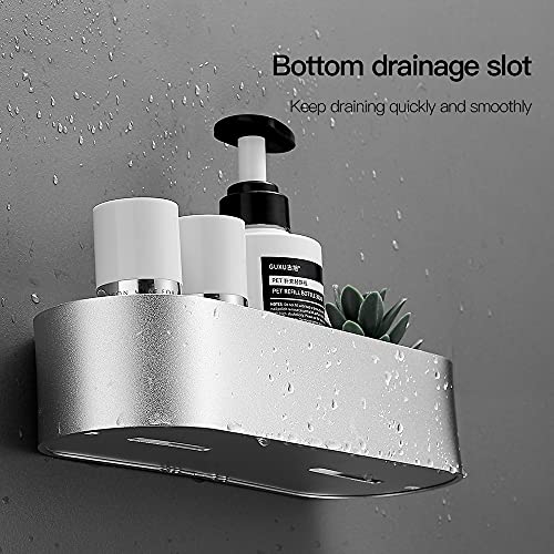 FINECHI Shower Caddy Shower Shelf for Bathroom Hanging Shower Caddy Rustproof No Drilling Adhesive Wall Mounted Bathroom Storage Shower Organizer Shampoo Holder (Brushed Nickel)