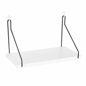 floating shelves decorative shelves wooden wall mounted shelf for bedroom living room kitchen and office (white,11.8 in)