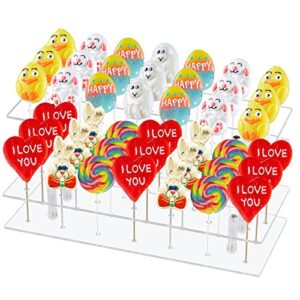 cake pop stand, 2 packs 21 hole clear acrylic cake pop stands display for weddings baby showers birthday parties anniversaries halloween candy decorative