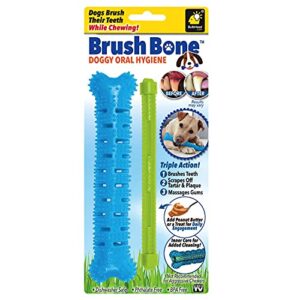 bulbhead brushbone toothbrush, dogs chewing, plaque and tartar remover for teeth, works 3 ways to clean while they play, invented by a dentist & his hygienist wife, 1 count (pack of 1), brush bone