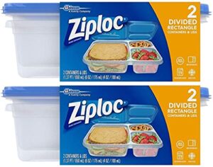 ziploc divided rectangle (pack of 2) - pack of 2