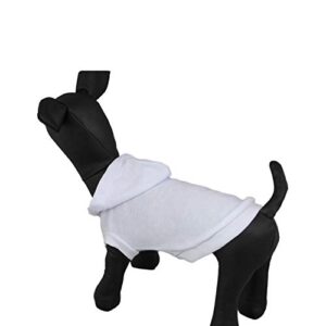 dennybella pet basic hoodie t-shirt dog blank clothes sweatshirt (x-large, white) for small dog