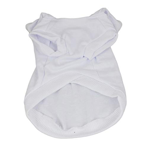 DennyBella Pet Basic Hoodie T-Shirt Dog Blank Clothes Sweatshirt (X-Large, White) for Small Dog