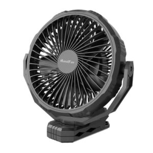 golf cart fan-10000mah portable clip on fan rechargeable battery operated, 8 inch ventilador portatil recargable with reinforcer/hook for camping, beach, tent, treadmill, desk, bed, rv, office