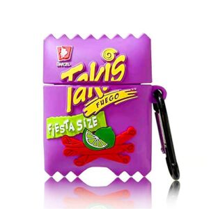 airpods 2/1 cute candy box, fashionable candy food series. the cute 3d unique design for airpods 1/2 is the best gift for boys, girls, and men. airpod case (takis purple)