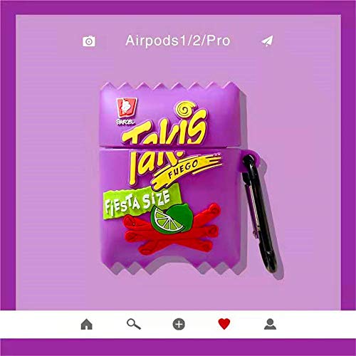 Airpods 2/1 Cute Candy Box, Fashionable Candy Food Series. The Cute 3D Unique Design for Airpods 1/2 is The Best Gift for Boys, Girls, and Men. Airpod case (Takis Purple)