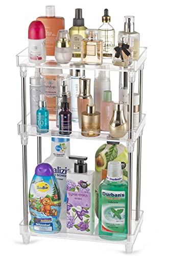 Argox Bathroom Organizer Countertop, Bathroom Finishing Countertop, Countertop Storage, Counter Storage, Storage Under The Sink,Transparent Bathroom Shelf