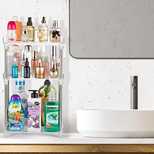 Argox Bathroom Organizer Countertop, Bathroom Finishing Countertop, Countertop Storage, Counter Storage, Storage Under The Sink,Transparent Bathroom Shelf