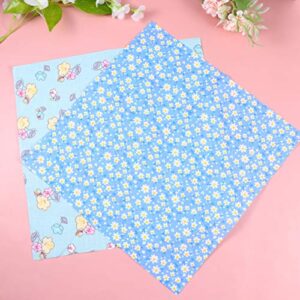 EXCEART 9pcs Cotton Fabric Quilting Patchwork Fabric Square Sewing Craft Fabric Printed Fabric Bundle with Scissors for Sewing Quilting Handmade DIY Crafts (Mixed Color 25x25cm)