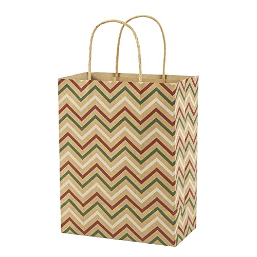 Sattiyrch Christmas Gift Bags 28 Count,Medium Size Kraft Paper Gift Bags with Handles,Brown Shopping Bags, Party Bags