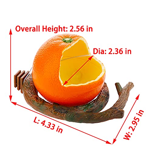 Bird Feeder Fruit Shape with Clamp Holder Cage-Pet Food & Water Bowl Parrot Food Box Cage Decoration (Orange Shape)