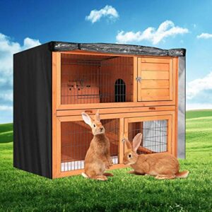 Rabbit Hutch Rabbit Cage Cover - Indoor Outdoor Rabbit Hutch Cover, Dust-Proof Cover Accessory for Poultry Cage(Black)