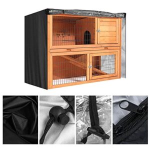 Rabbit Hutch Rabbit Cage Cover - Indoor Outdoor Rabbit Hutch Cover, Dust-Proof Cover Accessory for Poultry Cage(Black)