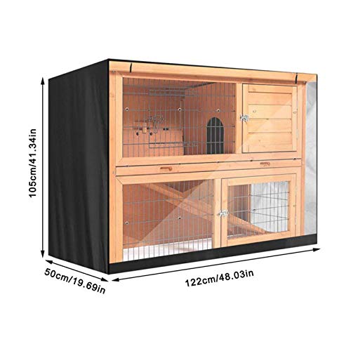 Rabbit Hutch Rabbit Cage Cover - Indoor Outdoor Rabbit Hutch Cover, Dust-Proof Cover Accessory for Poultry Cage(Black)