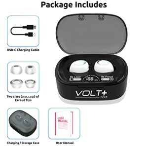 VOLT PLUS TECH Wireless V5.1 PRO Earbuds Compatible with ZTE Vital IPX3 Bluetooth Touch Waterproof/Sweatproof/Noise Reduction with Mic (White)