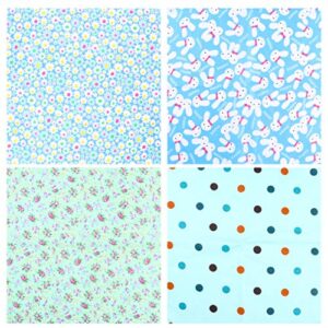 exceart 9pcs cotton fabric quilting patchwork fabric square sewing craft fabric printed fabric bundle with scissors for sewing quilting handmade diy crafts (mixed color 50x50cm)