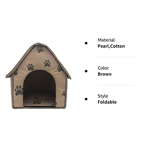 Foldable Small Footprint Pet Bed Weatherproof, Portable Dog House Indoor, Pet Shelter Suitable for Small to Medium Sized Dogs and Cats