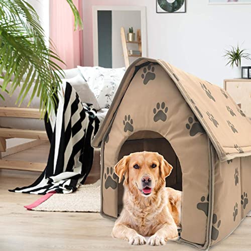 Foldable Small Footprint Pet Bed Weatherproof, Portable Dog House Indoor, Pet Shelter Suitable for Small to Medium Sized Dogs and Cats