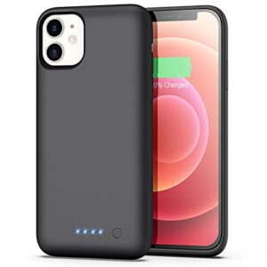 battery case for iphone 12/12 pro,[6800mah] protective portable charging case rechargeable charger case extended battery pack for apple iphone 12/12 pro (6.1inch)