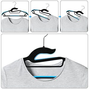 Tinfol 30PC Plastic Hangers Space Saving Clothes Hangers, Dry Wet Hangers with Blue Non-Slip Pads Clothes - Suit Hangers Heavy Duty Coat Hanger Perfect for Cloth,Underwear, Pants, Shirts and Sweaters